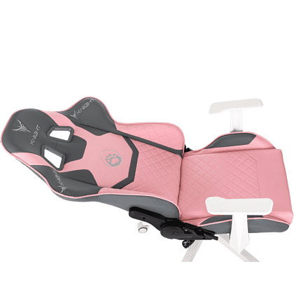 Кресло игровое Бюрократ Knight "Catzy", экокожа, пластик, серый, розовый - 10