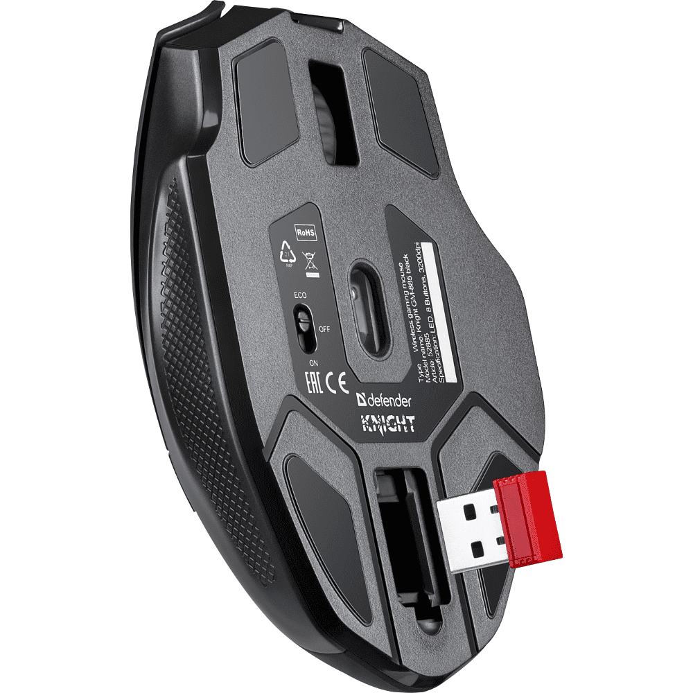 Мышь Defender Knight GM-885, беспроводная, черная - 9