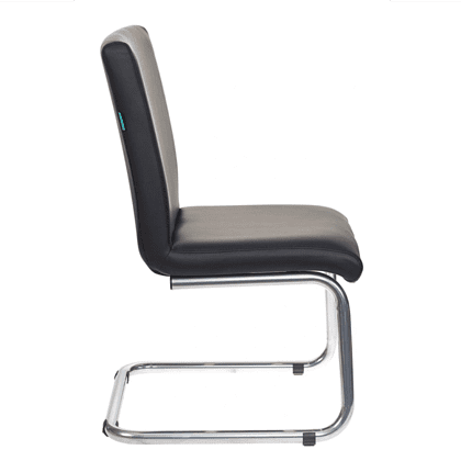 Кресло на полозьях "Бюрократ CH-250-V", экокожа, черный, металл хром - 3