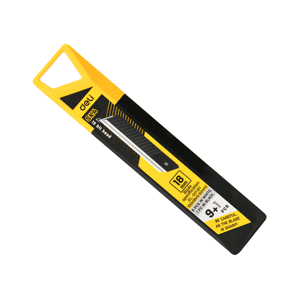 Лезвия для большого ножа "Deli Yellow SK4", 18 мм, 10 штук