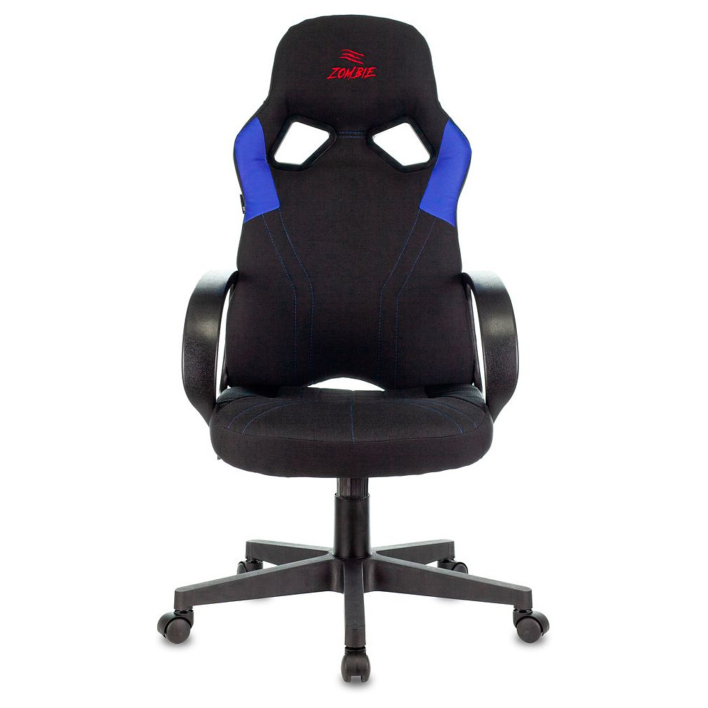 Кресло игровое "Zombie Runner", текстиль, экокожа, пластик, черный, синий - 2