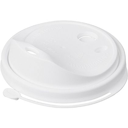 Крышка пластиковая для стаканов d=80 мм, для горячих напитков, 50 шт/упак, флип-топ, белый
