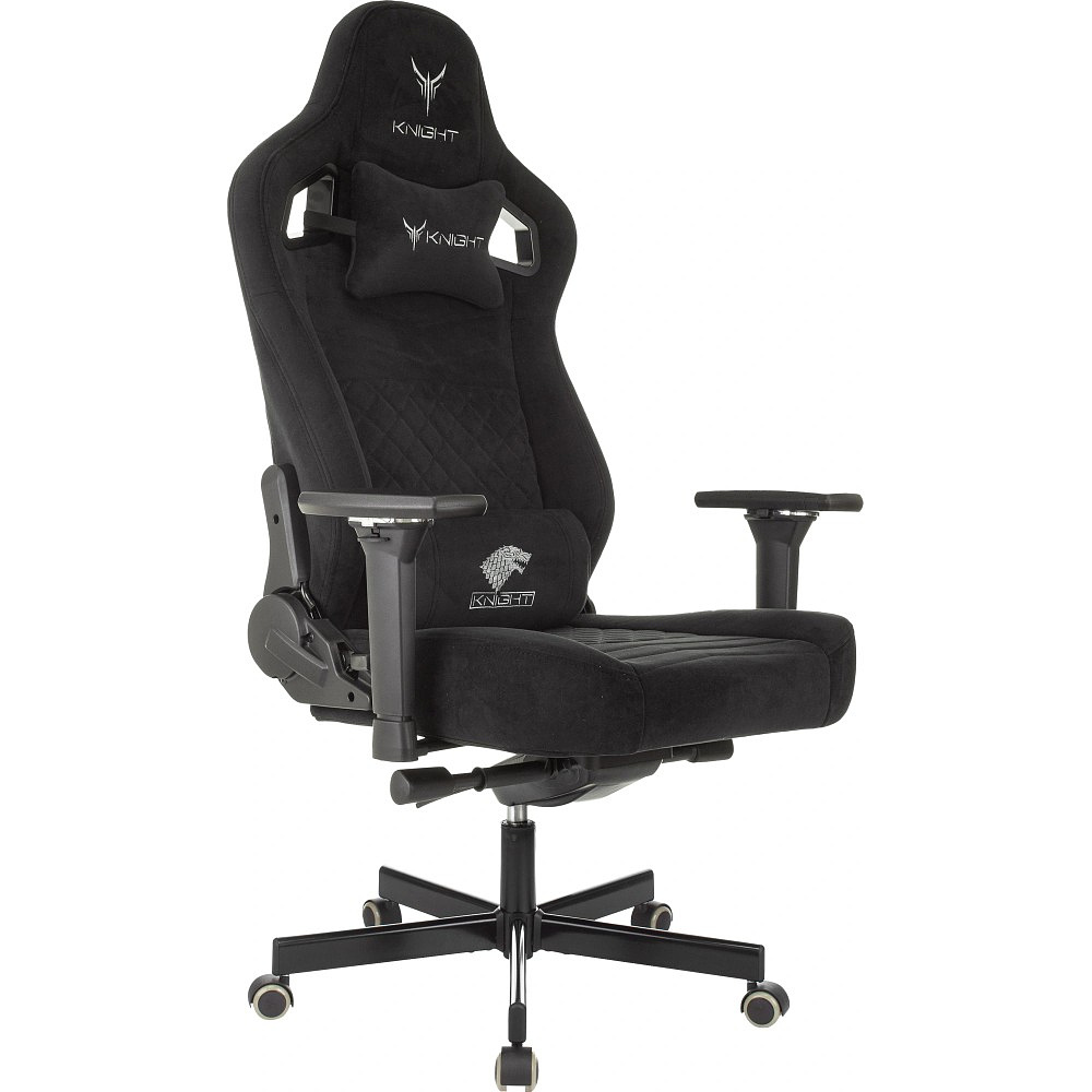 Кресло игровое Бюрократ Knight Hunter, искусственная замша, черный