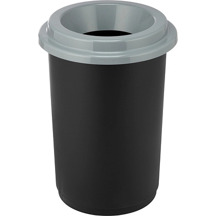 Урна для мусора "Idea Эко", 50 л, пластик, черный, серый