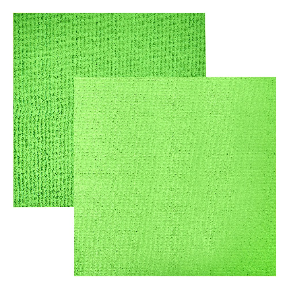 Салфетка из микроволокна прорезиненная, 250г/м2, 30х30см, 2шт/упак, зеленый