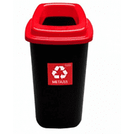 Урна Plafor Sort bin для мусора 45л, цв.черный/красный