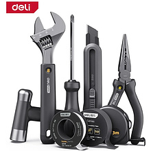 Набор ручного инструмента Deli HS, 8 предметов, Soft Touch, черный