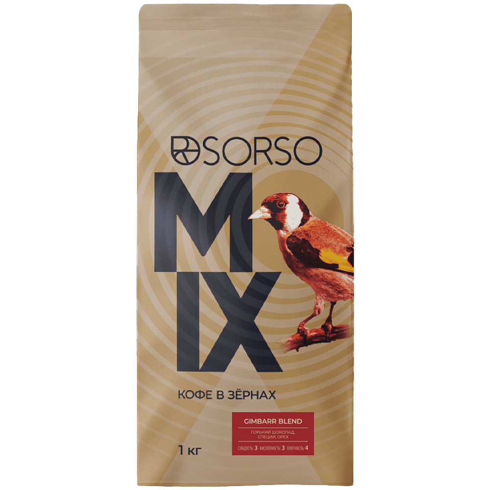 Кофе "Sorso" Espresso Blend Gimbarr, в зерне, 1 кг.