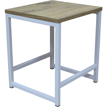 Табурет RION ALLERD, металл, ЛДСП, белый муар, Дуб Нокс