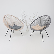 Кресло садовое AksHome RIMINI, искусственный ротанг, серый