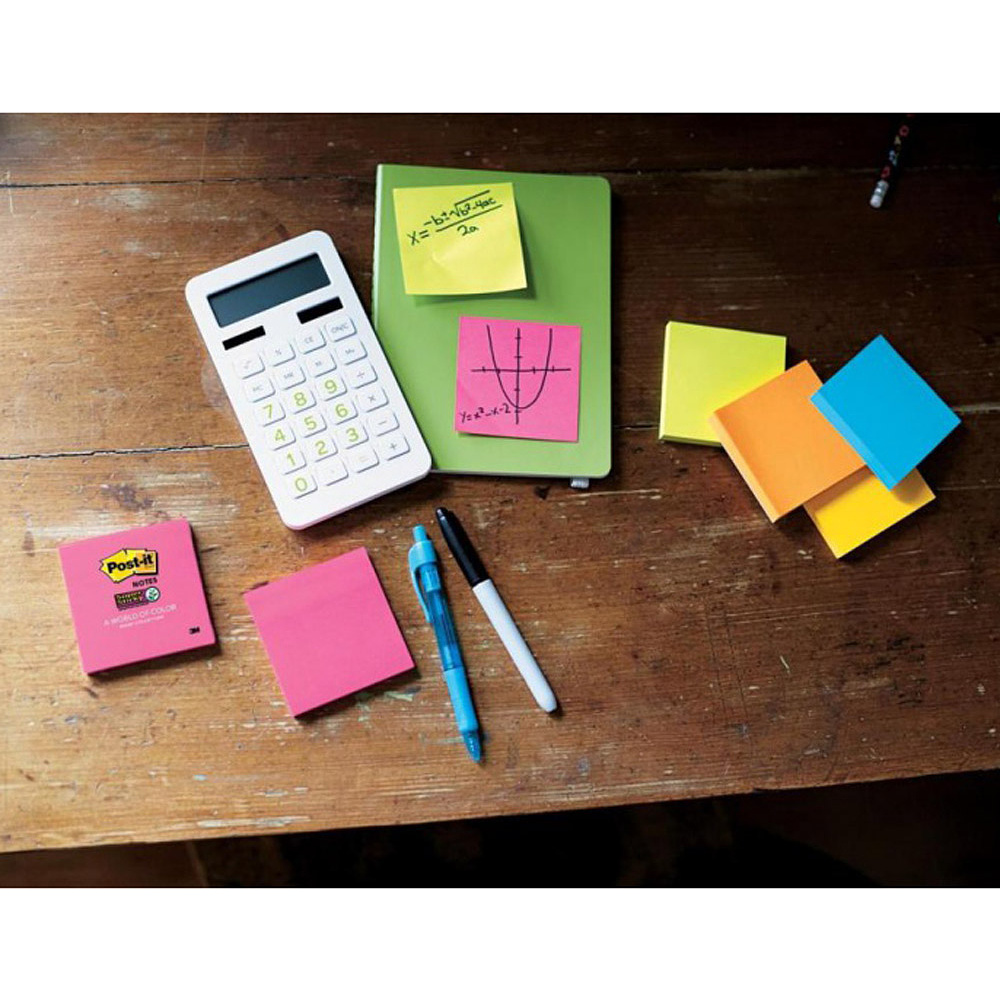Бумага для заметок "Post-it Notes", 76x76 мм, 6x100 листов, розовый неон - 2