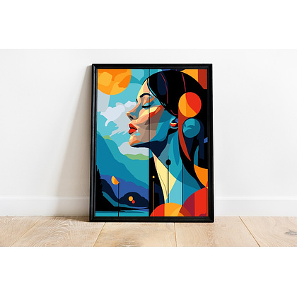 Картина по номерам "Женский портрет абстракция" - 6