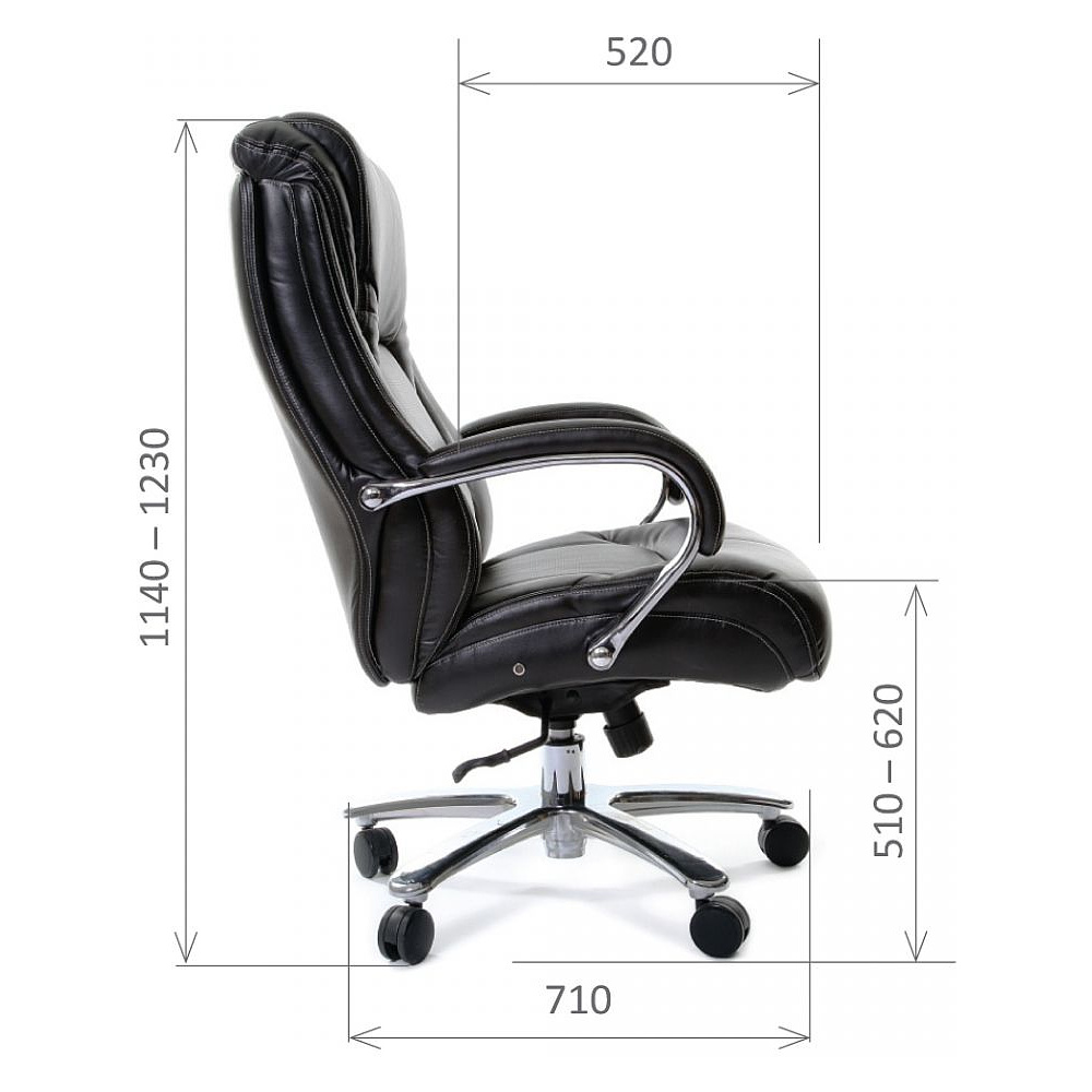 Кресло для руководителя "Chairman 402", экокожа, металл, черный - 5