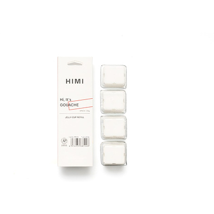 Краски гуашевые "Himi Jelly Cup", белила титановые, набор рефилов 4 шт., 30 мл.