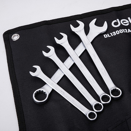 Ключ комбинированный "Deli" набор 12 шт., 6-24 мм, чехол, серебристый - 6