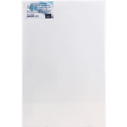 Бумага акварельная на подрамнике "Малевичъ", 20х30 см, хлопок, 300 г/м2, среднее зерно