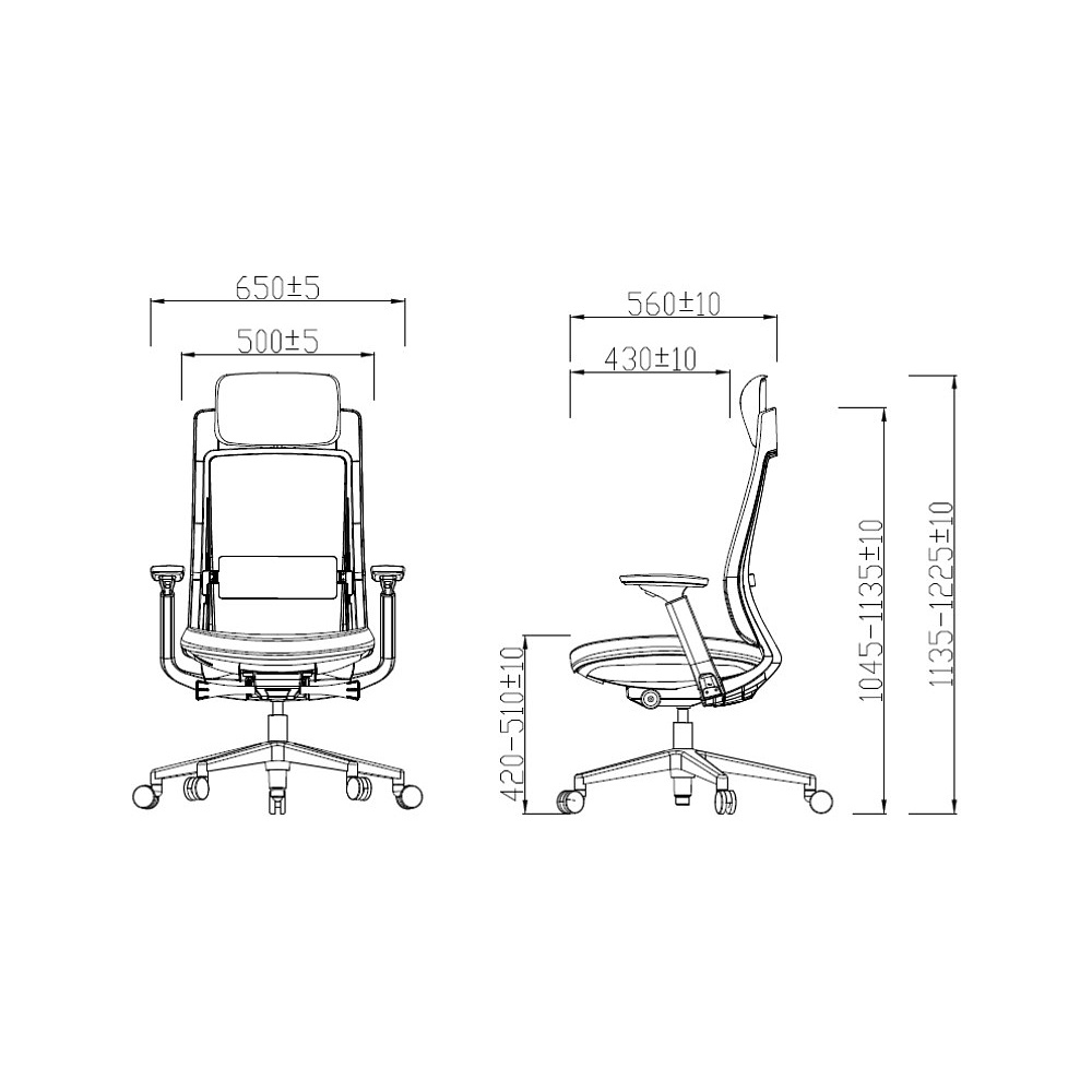 Кресло компьютерное SitZone E-VL002A, сетка, ткань, пластик, черный - 6