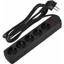 Сетевой фильтр Sonnen SPB-185, 1.8м, 5 розеток, черный