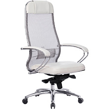 Кресло для руководителя METTA "SAMURAI SL-1.04" экокожа, металл, белый