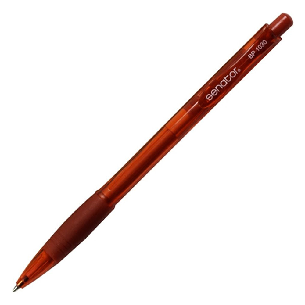 Ручка шариковая автоматическая "Senator BP10", 0.7 мм, прозрачный, красный, стерж. красный