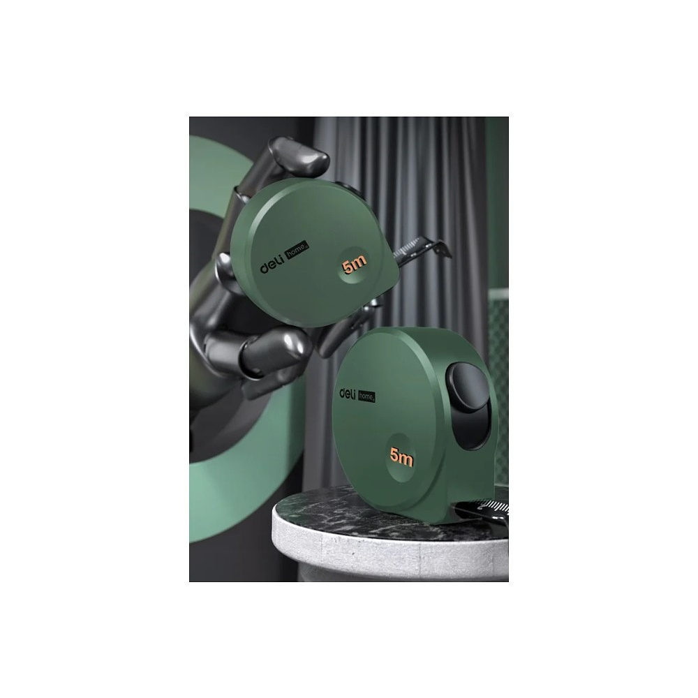 Рулетка Deli HS HT8519L, 5 м х 19 мм, Soft Touch, зеленый - 4