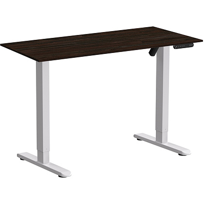 Стол с электроприводом WellDesk Basic 1300x675х18 белый/дуб термо черно-коричневый (9191460+9178193)