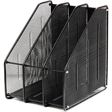 Модуль вертикальный "Deli 9197" с передней стенкой, 3 отделения, черный