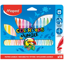 Фломастеры Maped "Jungle", 18 шт