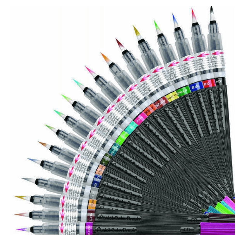 Кисть "Pentel Colour Brush", зеленый - 3