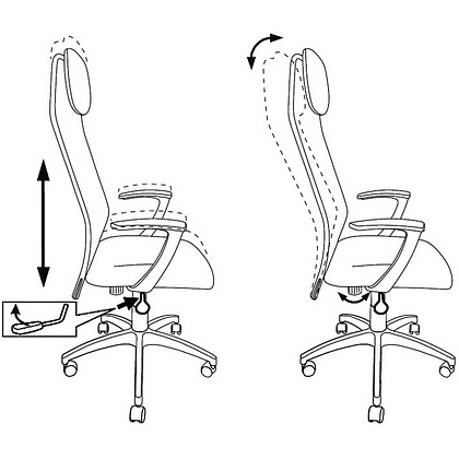 Кресло для руководителя "Бюрократ KB-8/DG", ткань, пластик, серый - 6