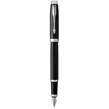 Ручка перьевая Parker "IM Black Lacquer CT", M, металлическая, подарочная упаковка, черный, патрон черный - 4