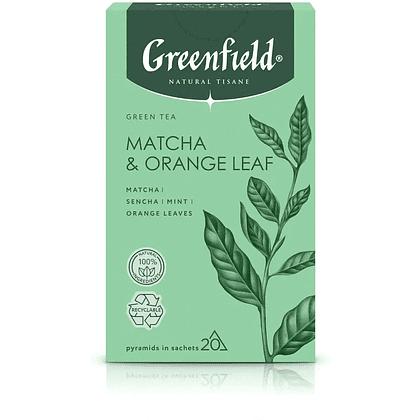 Чай "Greenfield" Tisane Matcha&Orange Leaf, 20 пакетиков x 1.8 г, зеленый