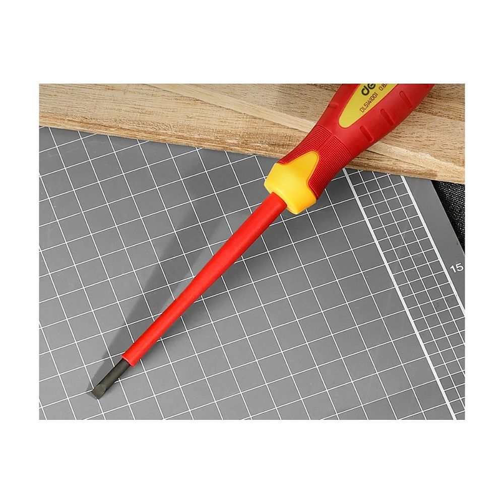 Отвертка диэлектрическая Deli YS EDL5141001, SL4х100 мм, желтый, красный - 2