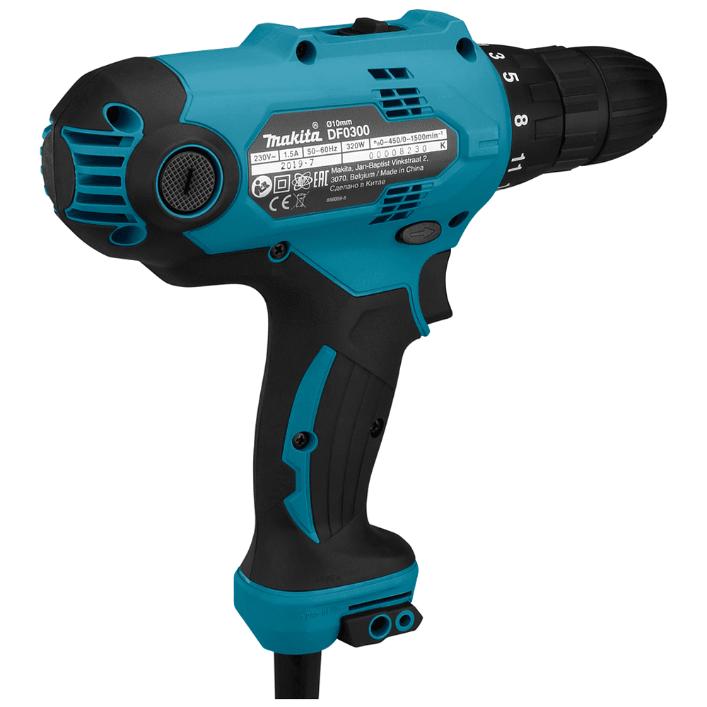 Дрель-шуруповерт MAKITA DF0300X1, 320 Вт, 56 Нм + Отвертка D-58833, коробка - 8