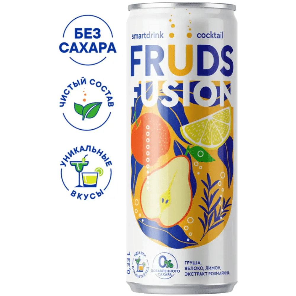 Напиток "Fruds Fusion", вкус груша-яблоко-лимон, 0.33 л - 2