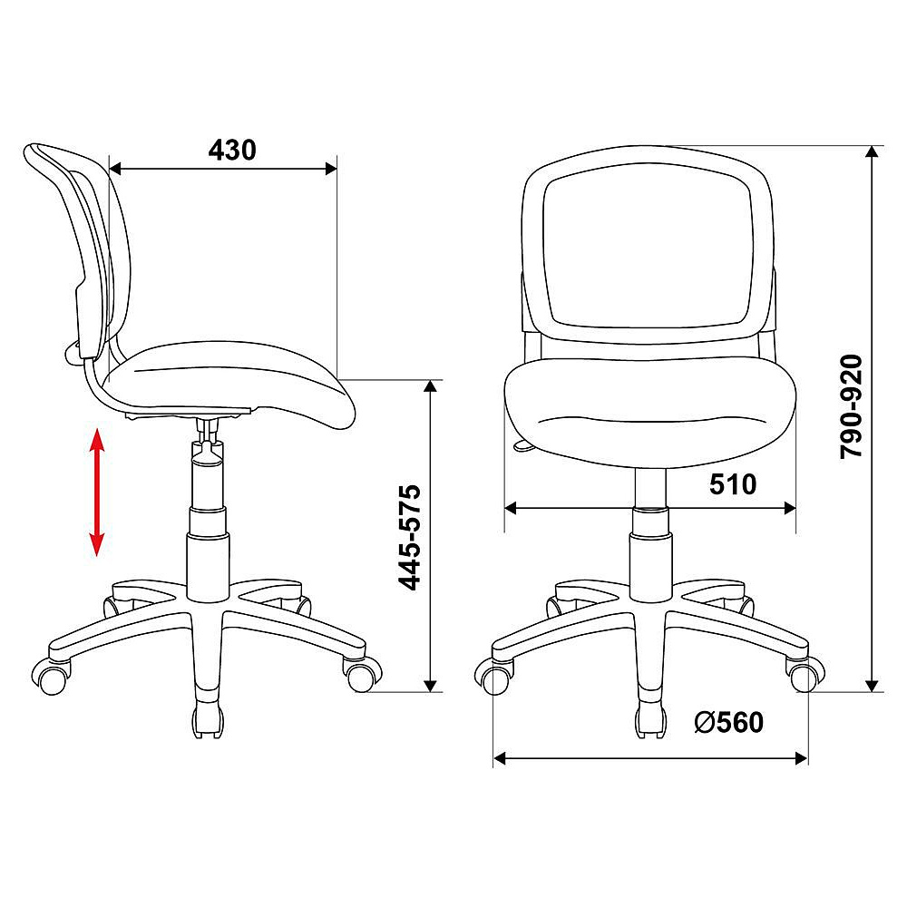 Кресло для детей Бюрократ "CH-W296NX/15-175", ткань, пластик, белый, бирюзовый - 5