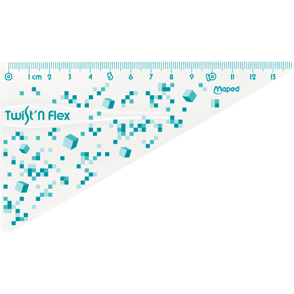 Набор линеек "Pixel Party Twistnflex": линейка 15 см, треугольник 60 гр, транспортир 180 гр, прозрачный, - 2