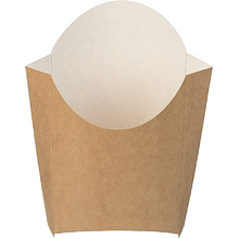 Контейнер бумажный для картофеля фри, 83x54x100 мм, 400 шт/упак, крафт
