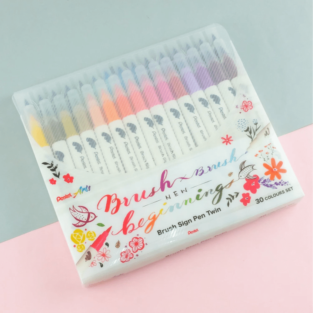 Маркер-кисть "Brush Sign pen twin", 30 шт - 2