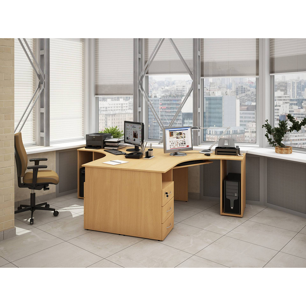 Коллекция Столица стол письменный С-1-15 П, 1500х900/600х750 мм, бук - 7