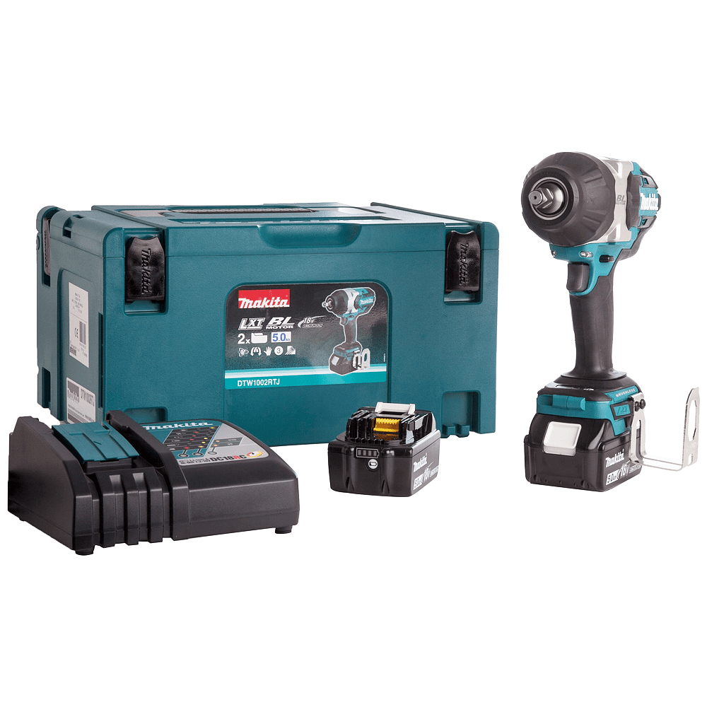 Аккумуляторный гайковерт MAKITA DTW1002RTJ, 18 В, 1050 Нм, 1/2", 5.0Ачx2, MakPac 3 - 2