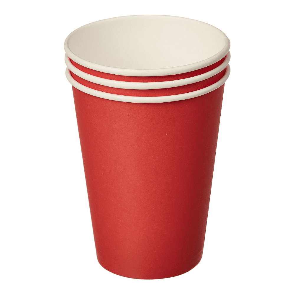 Стакан картонный 300 мл, 50 шт, 1 слой, красный - 2