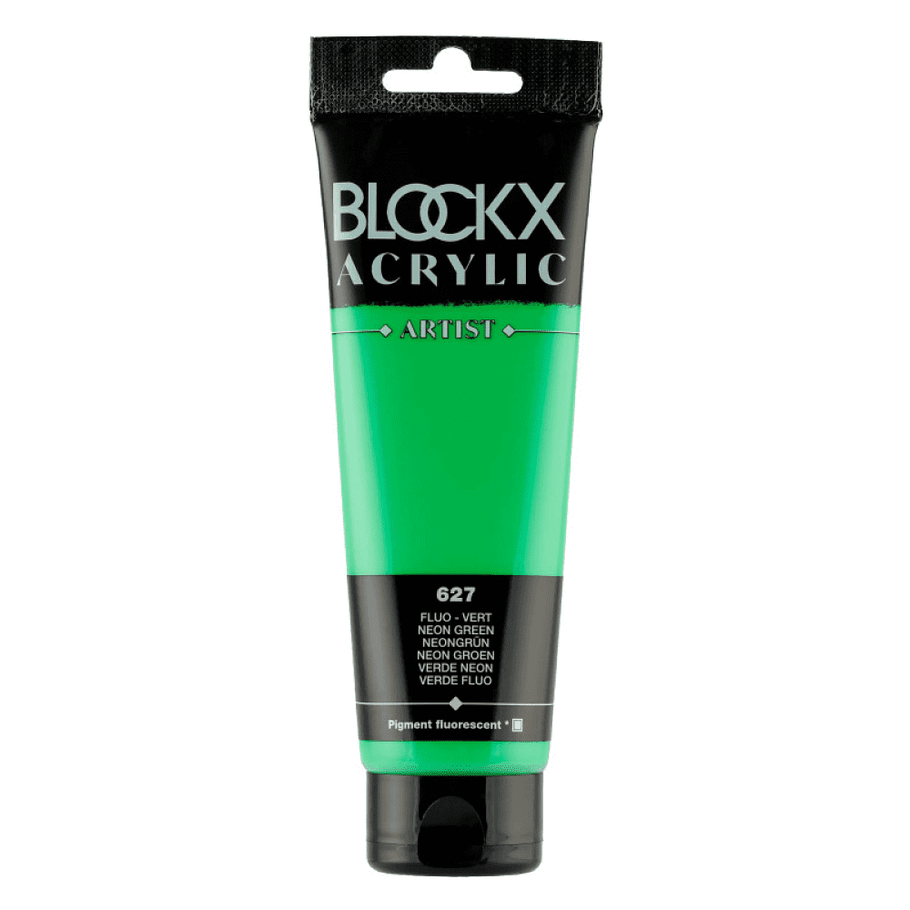 Краски акриловые "Blockx", 627 неоновый зеленый, 120 мл