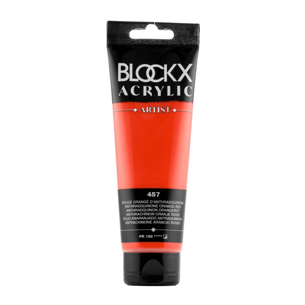 Краски акриловые "Blockx", 457 антракиновый оранжево-красный, 120 мл