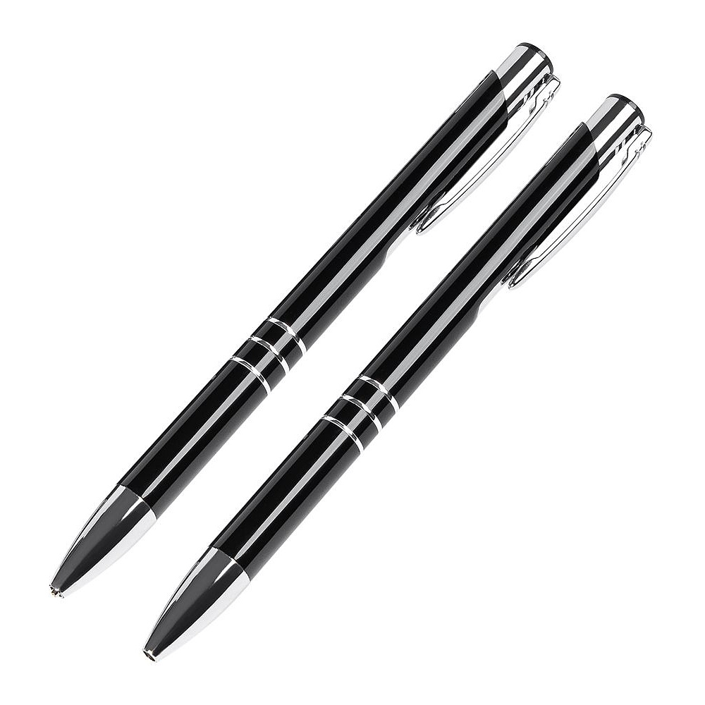 Набор "Claremont" ручка шариковая автоматическая и карандаш автоматический, черный, серебристый - 2