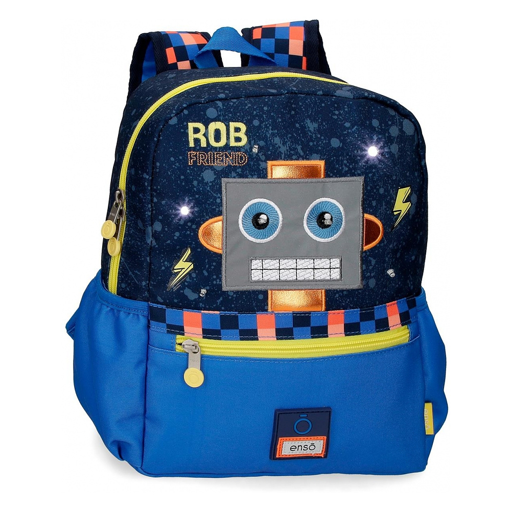 Рюкзак школьный "Bob friend" L, черный, синий