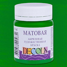 Краска акриловая матовая "Декола", 717 зеленая светлая, 50 мл., банка