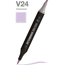 Маркер перманентный двусторонний "Sketchmarker Brush", V24 сиреневый