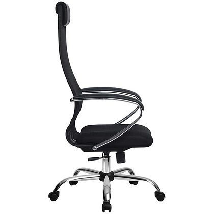 Кресло для руководителя "Metta BK-8", ткань-сетка, металл, черный - 3