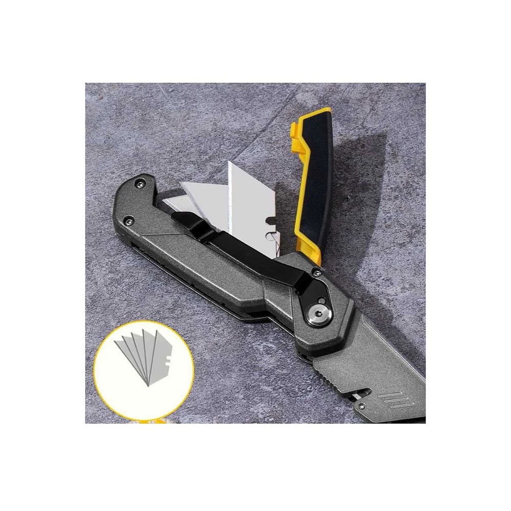 Нож строительный Deli YS EDL006Z, 19 мм, складной, трапеция - 4
